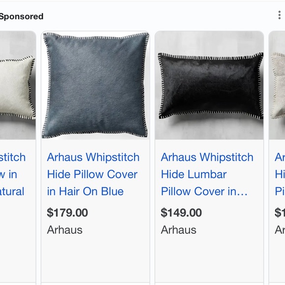 New Arhaus Black white hair on hide leather pillow cover linen suede whipstitch - Picture 4 of 16
